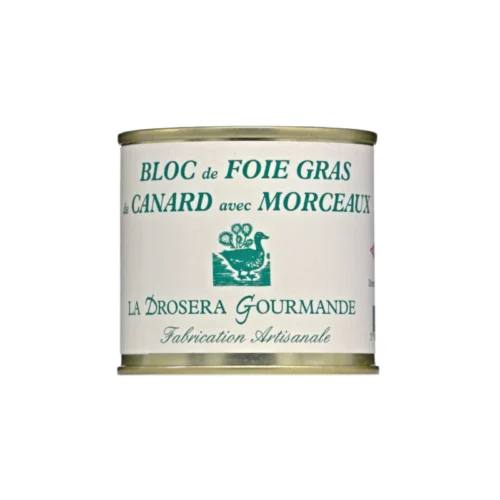 Französische Entenleber im Block Bloc de Foie Gras de Canard 100g von La Drosera Gourmande erhältlich bei feines-frankreich.com