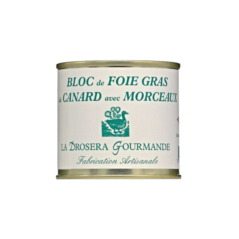 Französische Entenleber im Block Bloc de Foie Gras de Canard 100g von La Drosera Gourmande erhältlich bei feines-frankreich.com