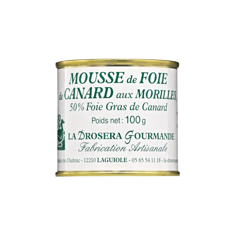 Französische Entenlebermousse mit Morcheln Mousse de Foie de Canard 100g von La Drosera Gourmande erhältlich bei feines-frankreich.com