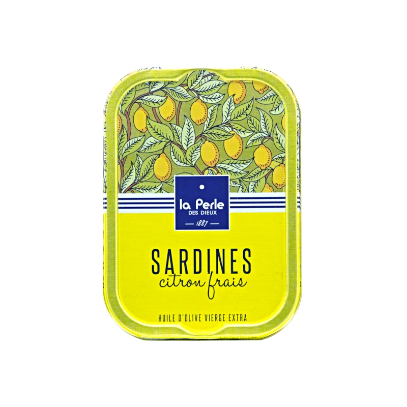 Französische Sardinen in Olivenöl mit Zitrone 115g von La Perle des Dieux erhältlich bei feines-frankreich.com