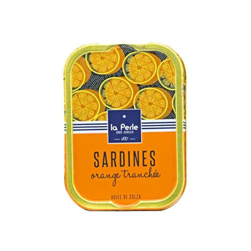 Französische Sardinen in Rapsöl mit Orangenscheiben 115g von La Perle des Dieux erhältlich bei feines-frankreich.com