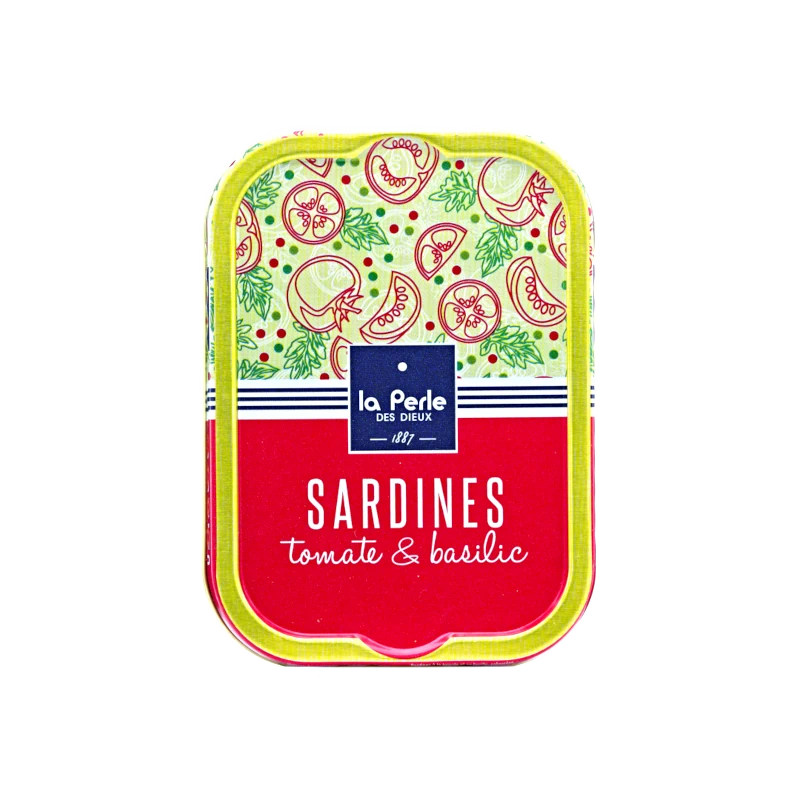 Französische Sardinen mit Tomate und Basilikum 115g von La Perle des Dieux erhältlich bei feines-frankreich.com
