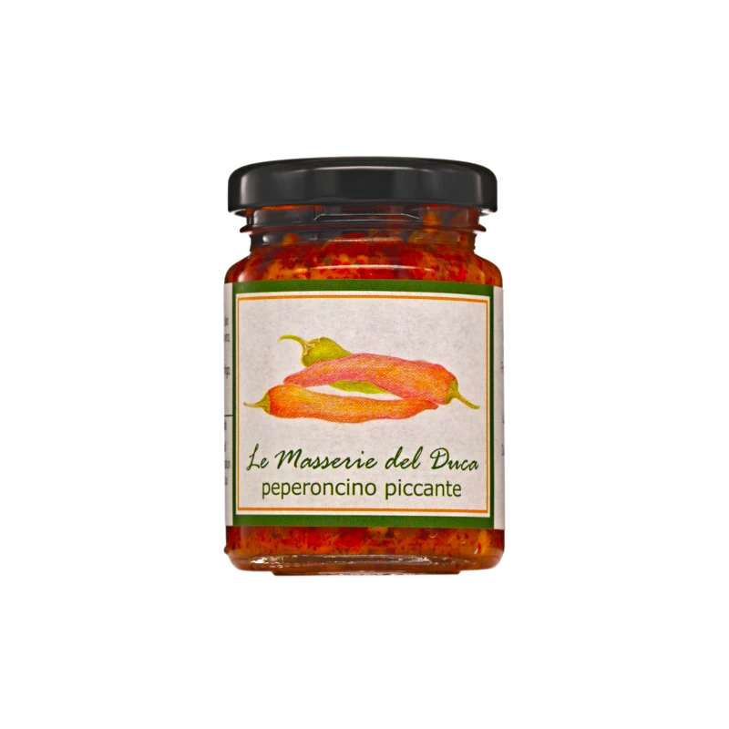Italienische Scharfe Chili-Paste in Olivenöl 90g von Le Masserie del Duca erhältlich bei feines-frankreich.com