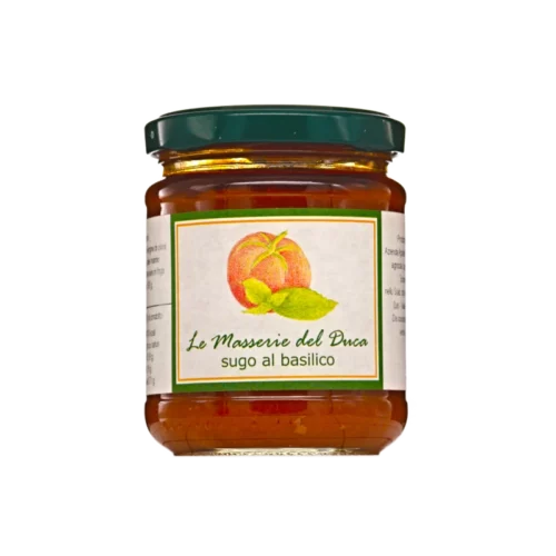 Italienische Tomatensauce mit Basilikum 190g von Le Masserie del Duca erhältlich bei feines-frankreich.com
