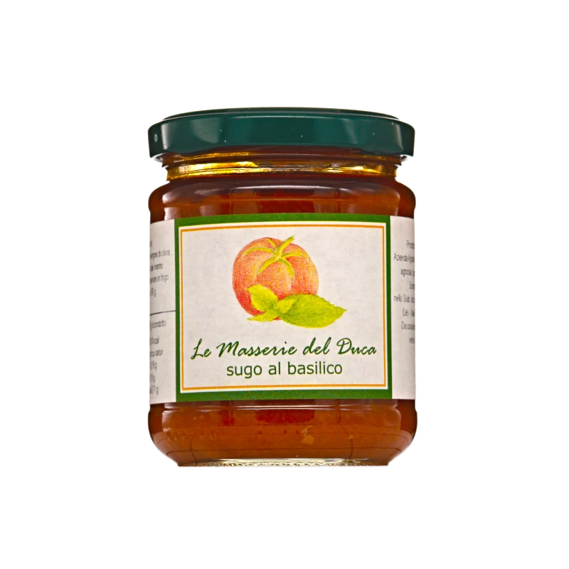 Italienische Tomatensauce mit Basilikum 190g von Le Masserie del Duca erhältlich bei feines-frankreich.com