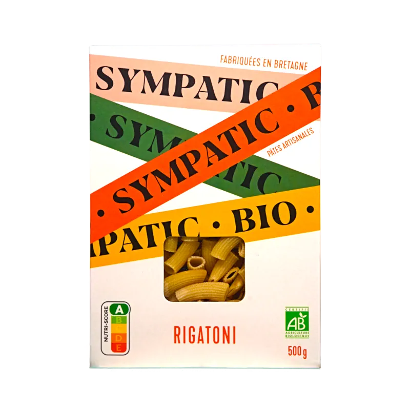 Französische Rigatoni Bio-Pasta 500g von Sympatic Bretagne erhältlich bei feines-frankreich.com