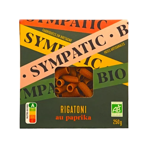 Französische Rigatoni Bio-Pasta mit Paprika 250g von Sympatic Bretagne erhältlich bei feines-frankreich.com