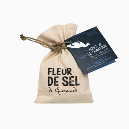 Französisches Fleur de Sel | Meersalz aus Guérande im Stoffsäckchen 125g von Morel et Le Chantoux erhältlich bei feines-frankreich.com